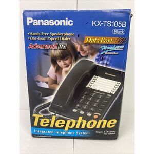 Panasonic KX-TS105B Phone One Line Corded Speakerphone Data Port & Headset Ready